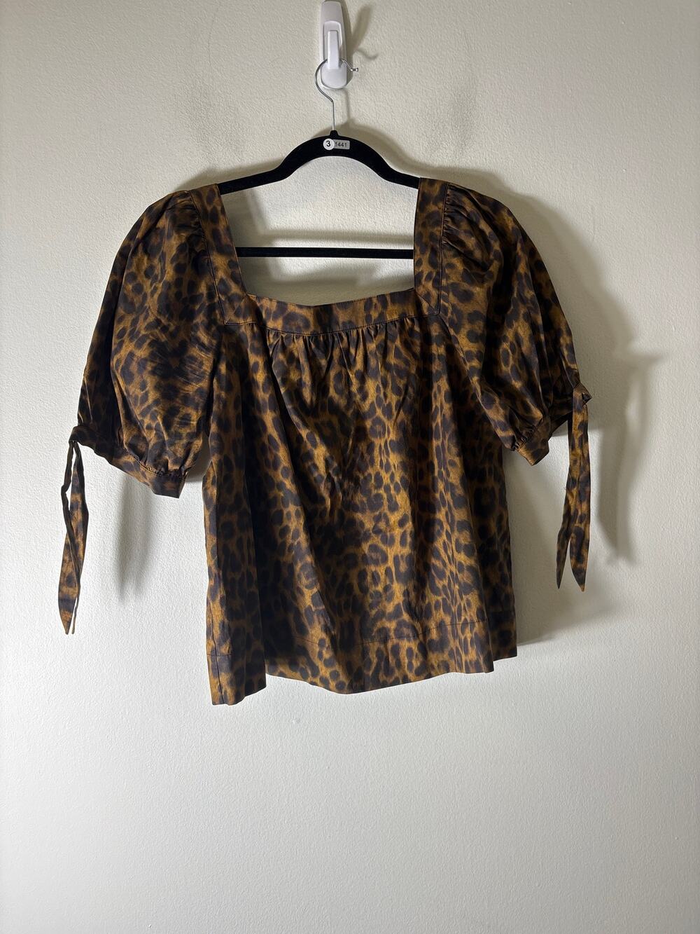 Rebecca Minkoff Brown and Black Cheetah Print Top Sz S
